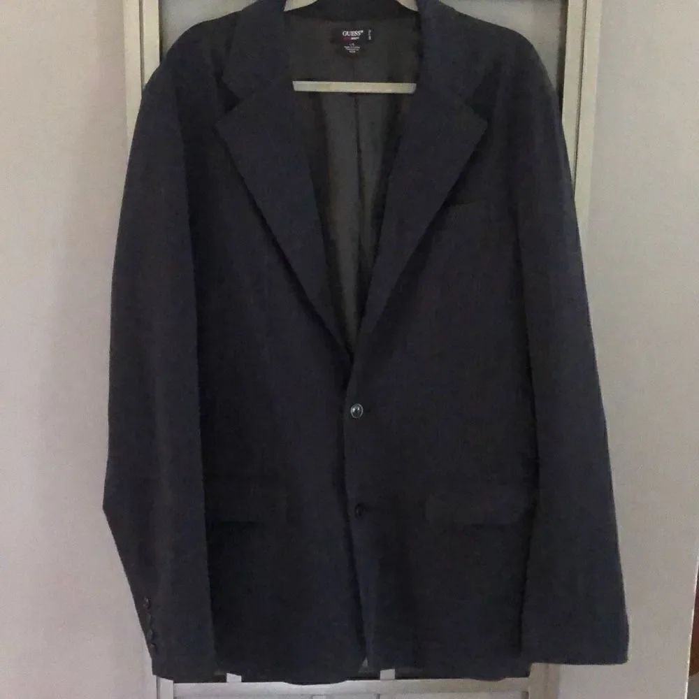 GUESS vintage men's Casual pinstriped button down jacket blazer large